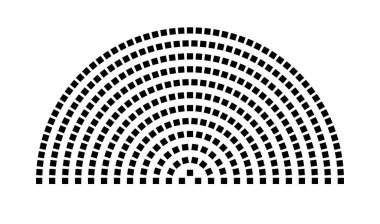Hemicycle 347 koltuk - 12 sıra - 180 derece