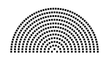 Hemicycle 352 koltuk - 12 sıra - 180 derece