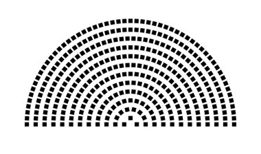 Hemicycle 353 koltuk - 12 sıra - 180 derece