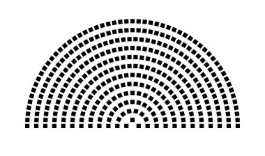 Hemicycle 351 koltuk - 12 sıra - 180 derece