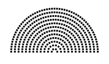 Hemicycle 356 koltuk - 12 sıra - 180 derece