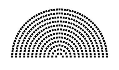 Hemicycle 358 koltuk - 12 sıra - 180 derece