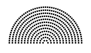 Hemicycle 359 koltuk - 12 sıra - 180 derece