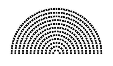 Hemicycle 361 koltuk - 12 sıra - 180 derece