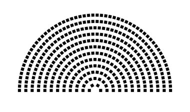 Hemicycle 365 koltuk - 12 sıra - 180 derece