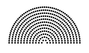 Hemicycle 366 koltuk - 12 sıra - 180 derece