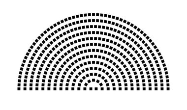 Hemicycle 400 koltuk - 13 sıra - 180 derece