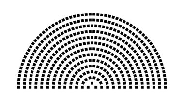 Hemicycle 414 koltuk - 13 sıra - 180 derece