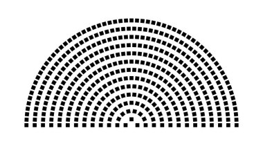 Hemicycle 416 koltuk - 13 sıra - 180 derece