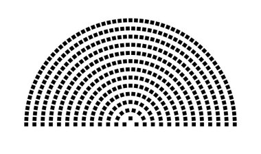 Hemicycle 417 koltuk - 13 sıra - 180 derece