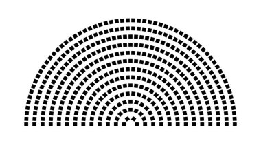 Hemicycle 420 koltuk - 13 sıra - 180 derece