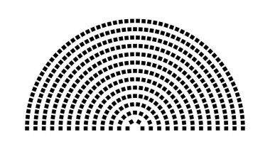 Hemicycle 426 koltuk - 13 sıra - 180 derece