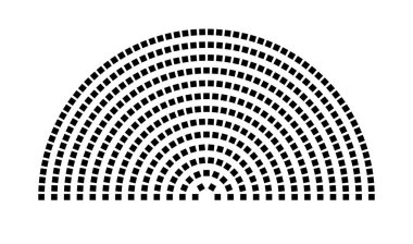 Hemicycle 425 koltuk - 13 sıra - 180 derece