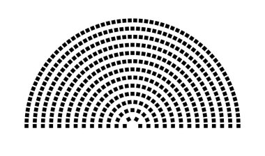 Hemicycle 429 koltuk - 13 sıra - 180 derece
