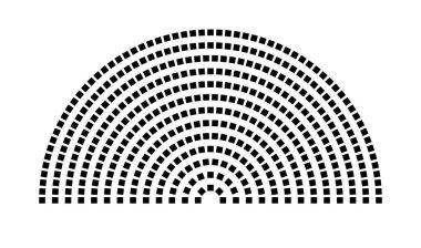 Hemicycle 430 koltuk - 13 sıra - 180 derece