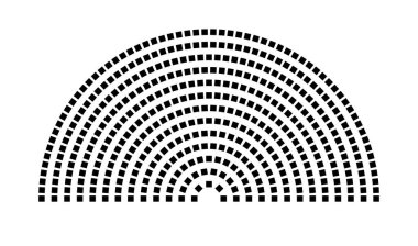Hemicycle 440 koltuk - 13 sıra - 180 derece