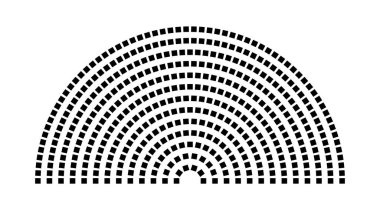 Hemicycle 441 koltuk - 13 sıra - 180 derece