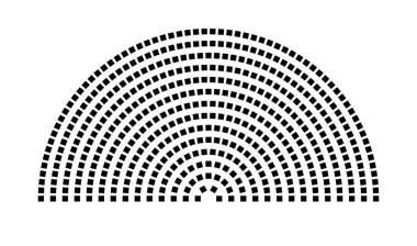Hemicycle 478 koltuk - 14 sıra - 180 derece