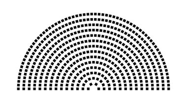 Hemicycle 482 koltuk - 14 sıra - 180 derece