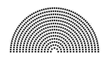 Hemicycle 492 koltuk - 14 sıra - 180 derece