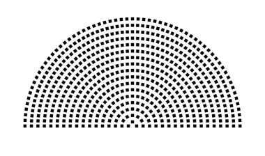 Hemicycle 589 koltuk - 17 sıra - 180 derece