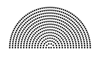 Hemicycle 502 koltuk - 15 sıra - 180 derece