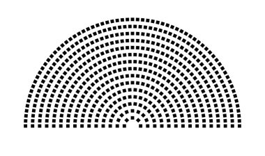 Hemicycle 534 koltuk - 15 sıra - 180 derece