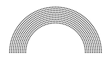Hemicycle 787 koltuk - 10 sıra - 180 derece