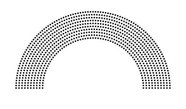 Hemicycle 793 koltuk - 10 sıra - 180 derece