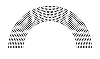 Hemicycle 790 koltuk - 10 sıra - 180 derece