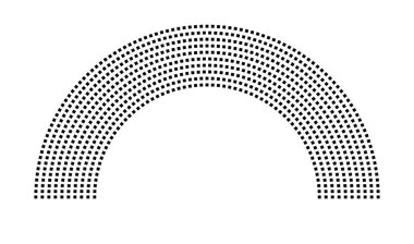 Hemicycle 794 koltuk - 10 sıra - 180 derece
