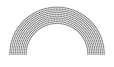 Hemicycle 792 koltuk - 10 sıra - 180 derece