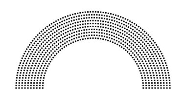 Hemicycle 791 koltuk - 10 sıra - 180 derece
