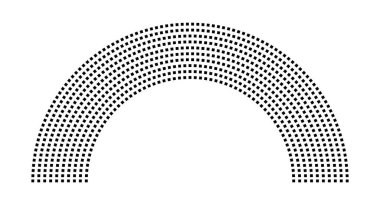 Hemicycle 797 koltuk - 10 sıra - 180 derece