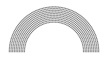Hemicycle 798 koltuk - 10 sıra - 180 derece