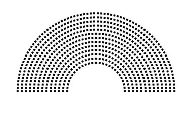 Hemicycle 658 koltuk - 13 sıra - 180 derece