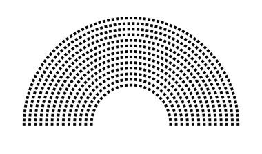 Hemicycle 660 koltuk - 13 sıra - 180 derece