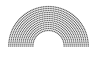 Hemicycle 679 koltuk - 13 sıra - 180 derece