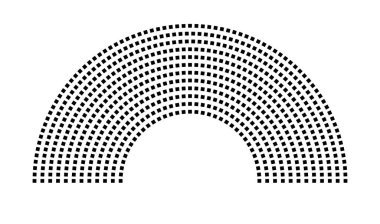 Hemicycle 680 koltuk - 12 sıra - 180 derece