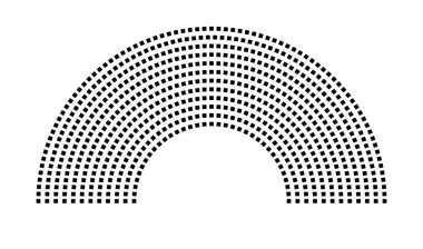 Hemicycle 681 koltuk - 12 sıra - 180 derece