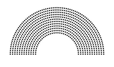 Hemicycle 691 koltuk - 12 sıra - 180 derece