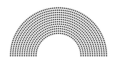 Hemicycle 699 koltuk - 12 sıra - 180 derece