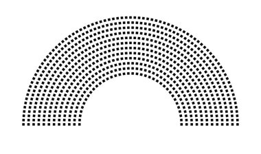 Hemicycle 706 koltuk - 12 sıra - 180 derece