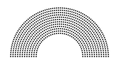 Hemicycle 707 koltuk - 12 sıra - 180 derece