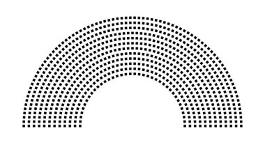 Hemicycle 710 koltuk - 12 sıra - 180 derece