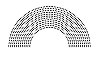 Hemicycle 712 koltuk - 12 sıra - 180 derece