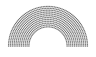 Hemicycle 713 koltuk - 12 sıra - 180 derece