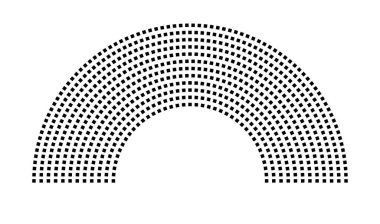 Hemicycle 718 koltuk - 12 sıra - 180 derece