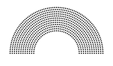 Hemicycle 717 koltuk - 12 sıra - 180 derece