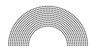Hemicycle 720 koltuk - 12 sıra - 180 derece